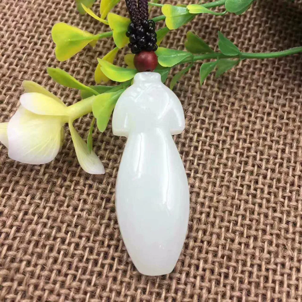 Exquisite Hetian Jade  Cheongsam  Pendant DIY Jewelry P0031