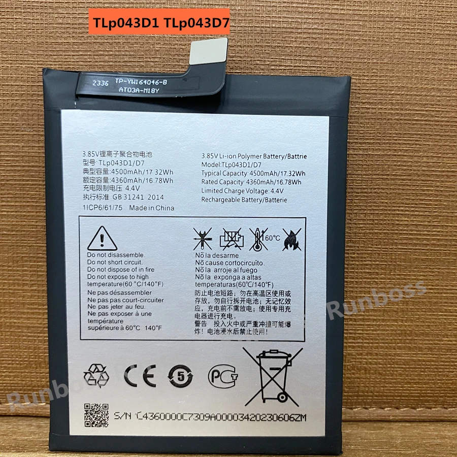 New 4500mAh TLP043D1 TLP043D7 Battery For Alcatel TCL 10 Plus 10+ T782H ,for TCL 20 Pro 5G,TCL 10 Pro T799H T799B Mobile Phone