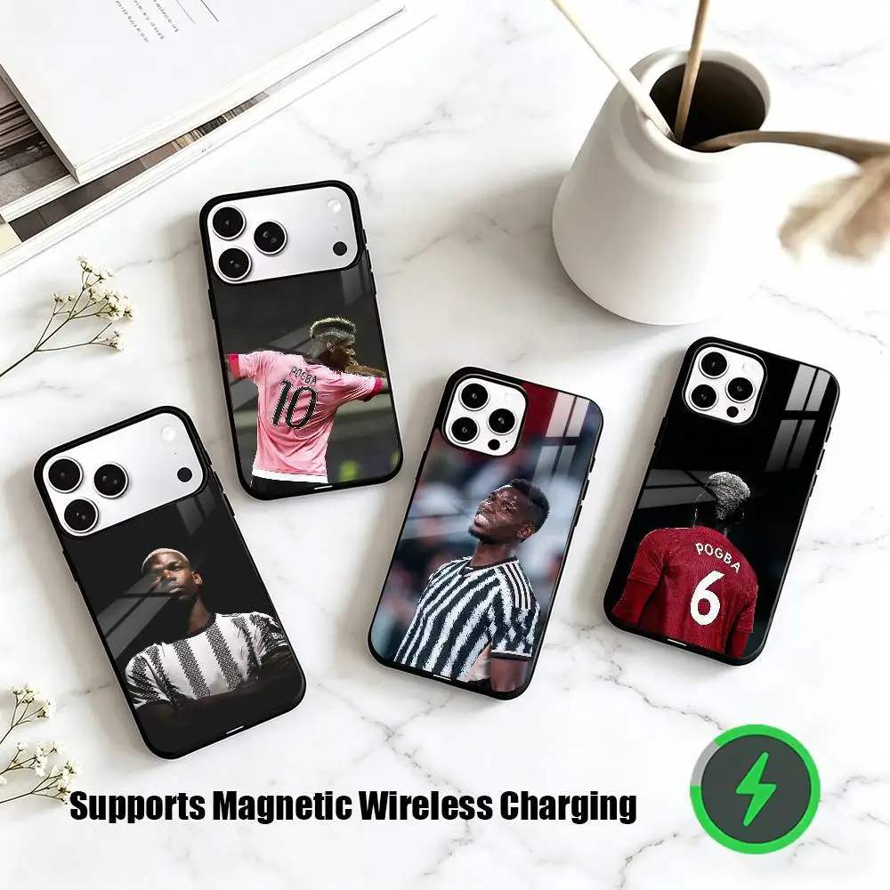 

P-Paul Pogba Football Star Phone Case For iPhone17,16,15,14,13,12,11 Plus,Pro Compatible with magnetic wireless charging