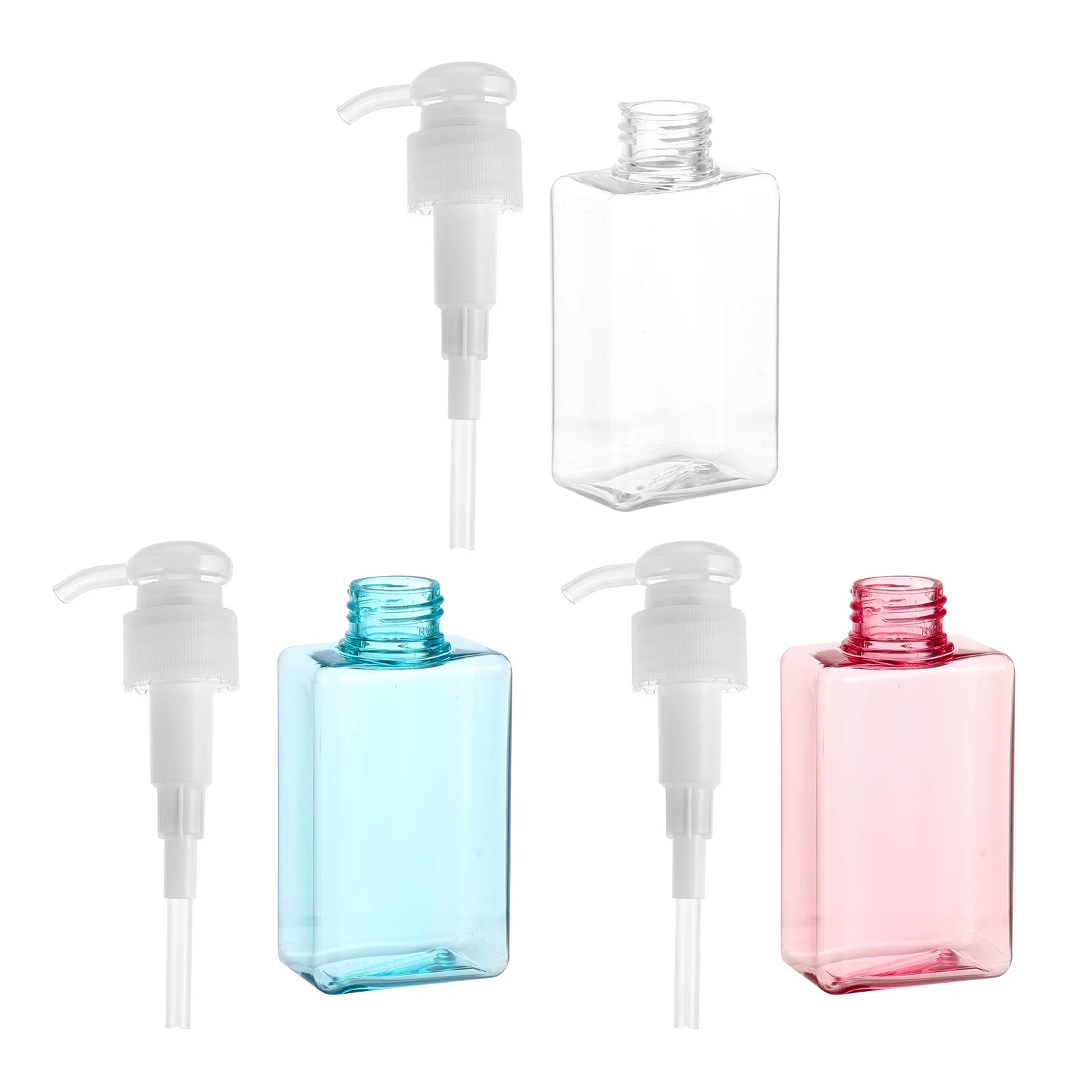 

3pcs 100Ml Press Type Empty Bottle Set Transparent Leakproof Refillable Travel Lotion Bottles For Shampoo Body Wash Toiletries