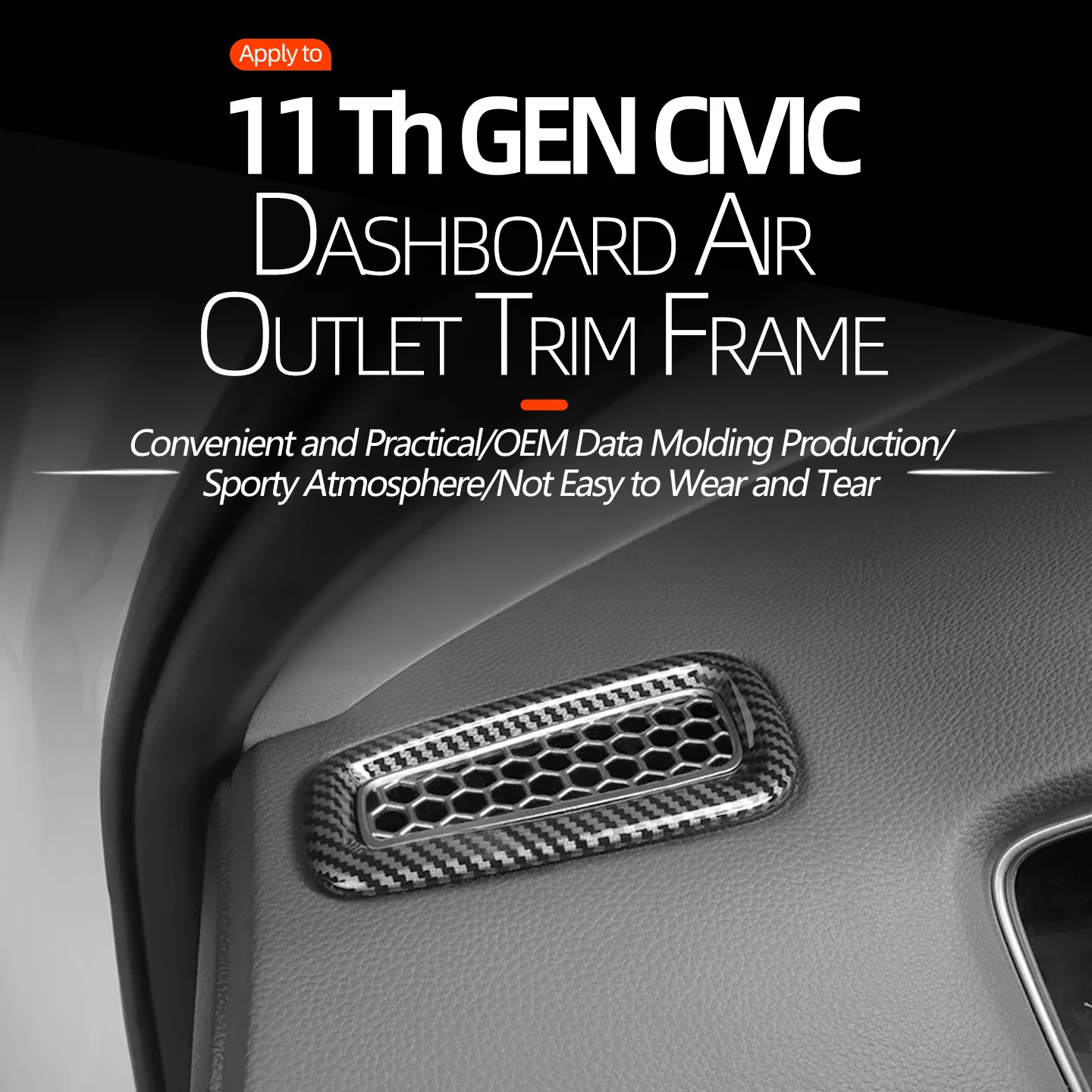 لهوندا 2022-2025 11th سيفيك سيدان/هاتشباك/LX/EX/Sport/Touring/Si/Type-R ملصق مزخرفة لمنفذ هواء لوحة القيادة #1