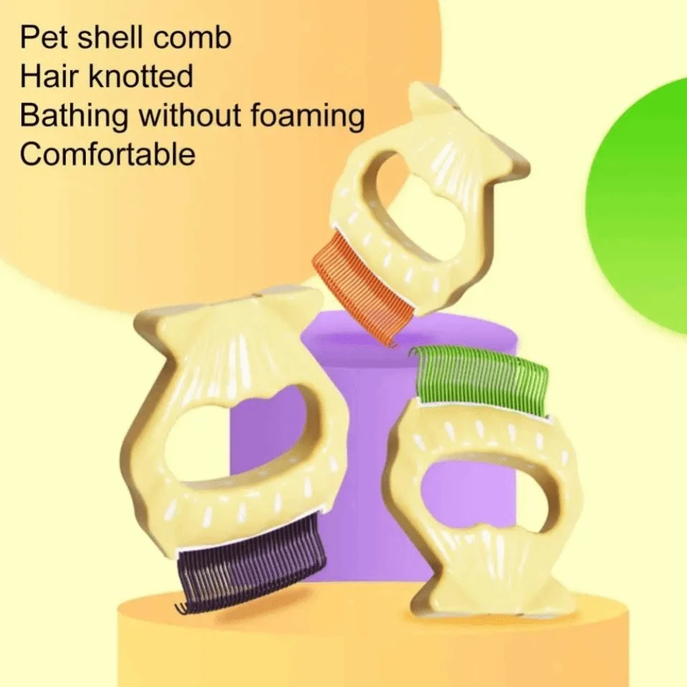 Portable ABS Pet Comb Gentle Ergonomic Handle Deshedding Brush Pet Hair Removal Comb Pet Grooming