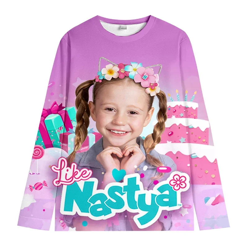 

Autumn New Girls Colorful Clothes Sweatshirts Baby Girls Sweatshirts 3-14Years Kids O-Neck Tops Like Nastya Pullovers For Girls