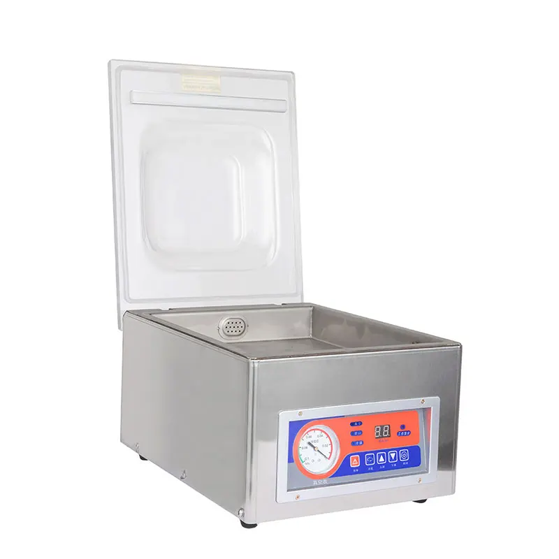 

DZ-260 Semi Automatic Small Vegetable Meat Food Nitrogen Gas Flush Plastic Bag Vacuum Packing Sealer Machine