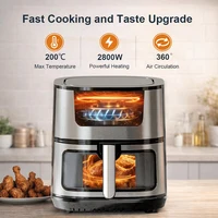 Air Fryer 8L 2800W Oil Free Electric Air Fryer with Touchscreen Household Multi-function Non-fat Fryer with Visible Window 2
