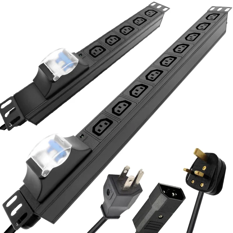 PDU power strip network cabinet rack C13 socket2-10AC  16A/4000W air switch 2/3/5 meter extension cable socket