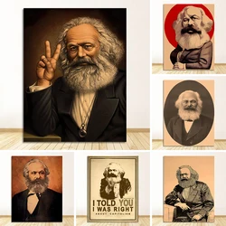 Funny Marx Canvas Painting Vintage Wall Art Pictures Posters Print Room Home Decoration Gift Socialism Communist Politician