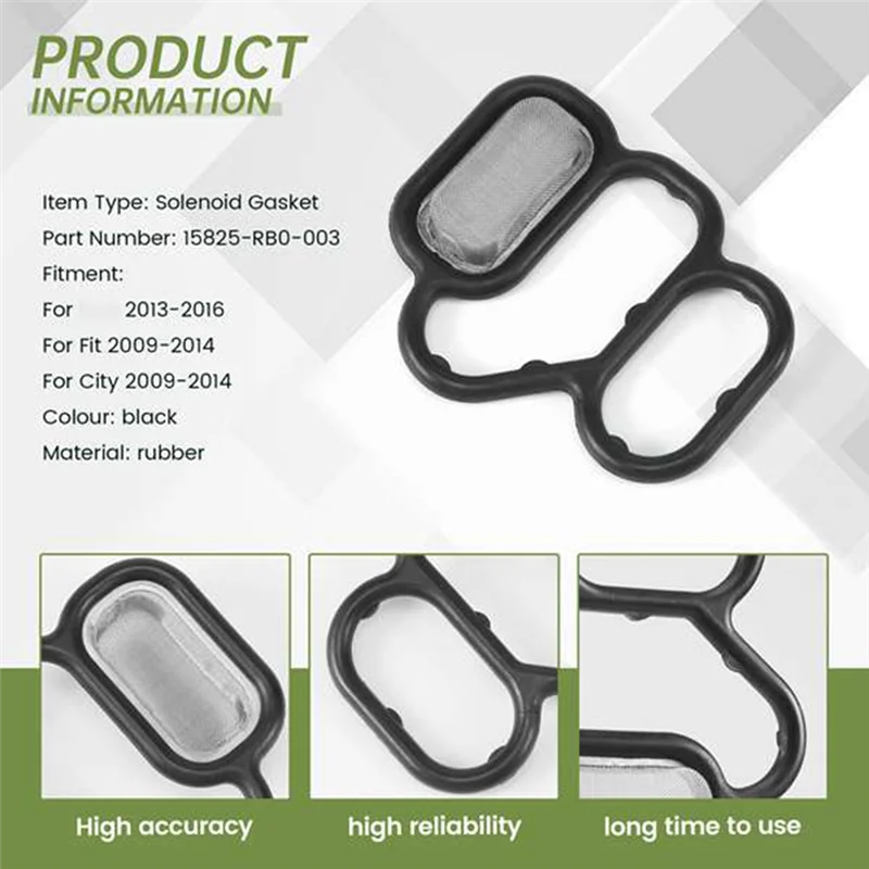 AEE5-12PCS Car Engine VTEC Solenoid Gasket Variable Timing Solenoid Valve Filter Gasket 15825-RB0-003 For Honda CR-Z Fit City