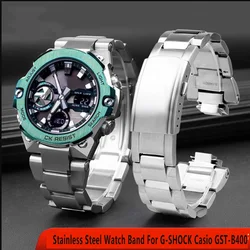 Stainless Steel Watch Band For G-SHOCK Casio GST-B400 Watchband Bracelet Replacement Metal Strap Men's Watch Accessories