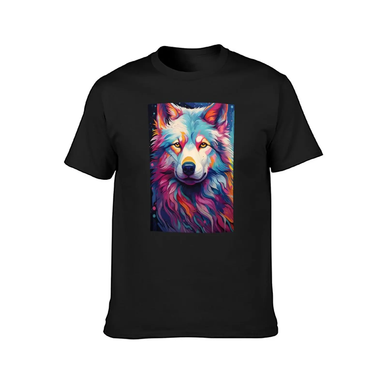 Mystic Wolf: Spectrum of the Wilderness T-Shirt heavyweights sublime oversized t shirt men