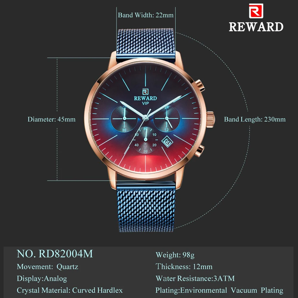2025 New Fashion Color Bright Glass Watch Men Top Luxury Brand Chronograph Men's Stainless Steel Business Clock Men Wrist Watch