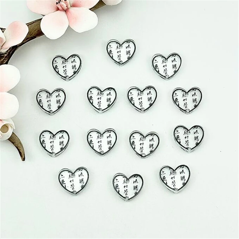 10Pcs/Lot New Acetic Acid Flower Beads Animal Butterfly Heart Fan Charms Connectors Diy Hairpin Jewelry Making Resin Acessories