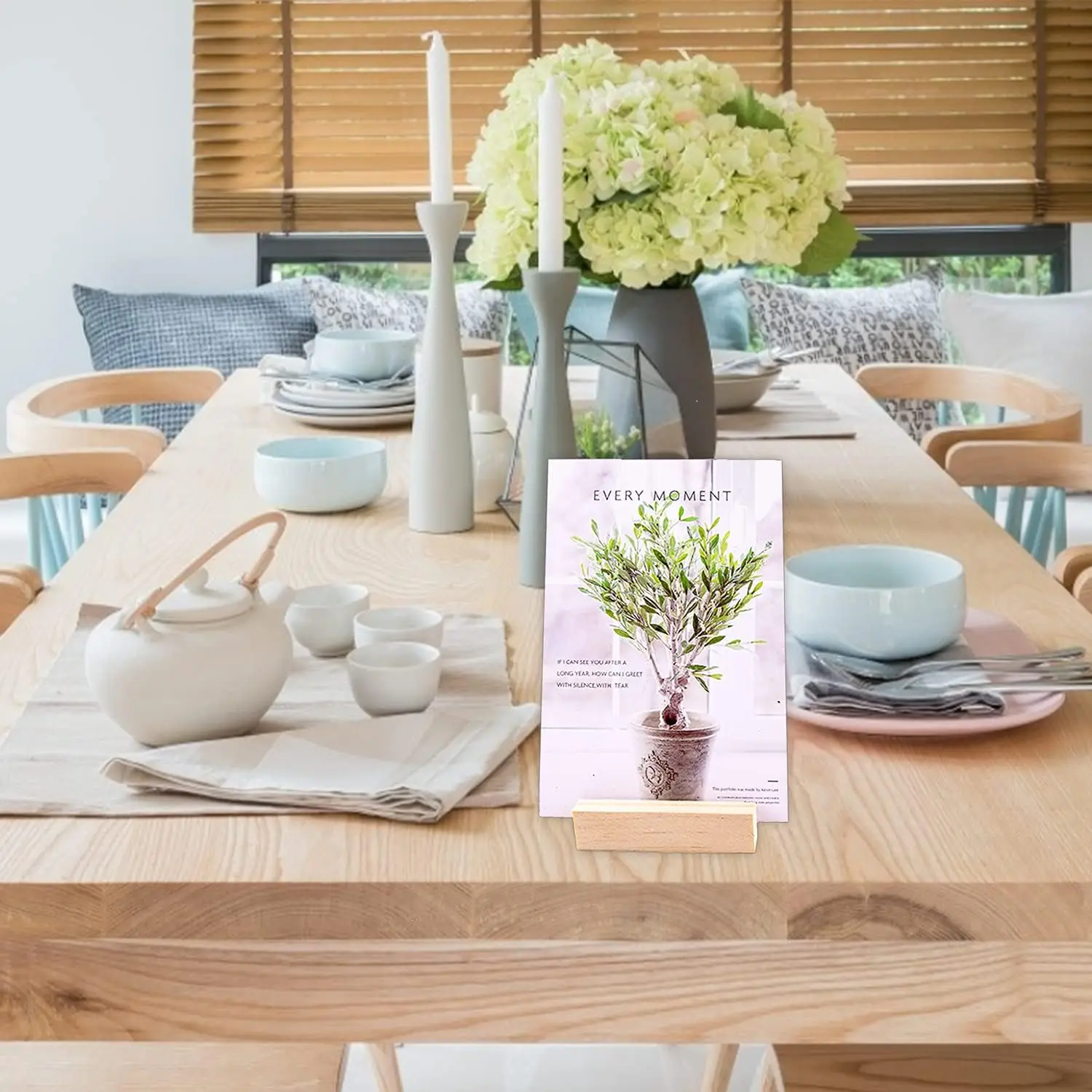 10 stücke Karten halter Holz rutsch feste Tisch nummer Inhaber rustikale Mini Memo Karte Tisch Stand Desktop-Dekoration für Hochzeit Geburtstag – Detail 3