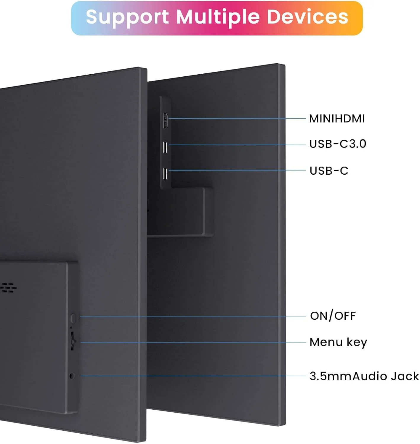 14 Inch Portable Monitors 1920*1200P FHD 72%sRGB With Type-C Mini HDMI For Laptop Phone TV XBox PS4/5 Mac PS Steam Dack Switch