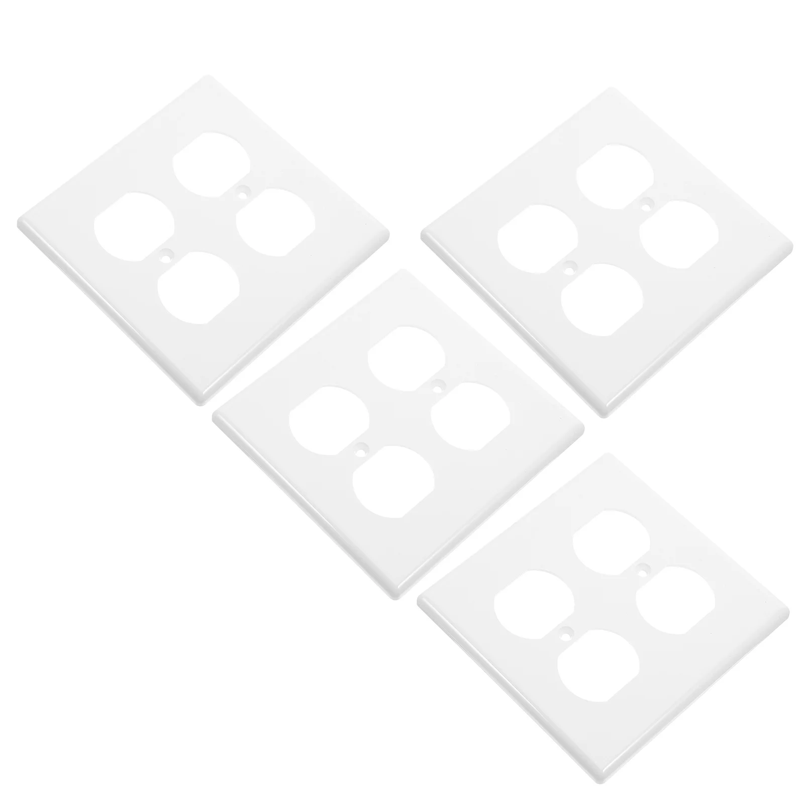 

4pcs Outlet Covers Wall Plates Receptacle Faceplate Switch Replacement Electric Socket Plug Durable Flame-Retardant Pc Scratch