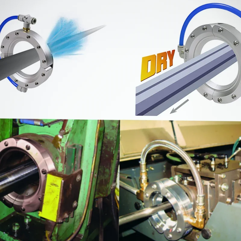 Premium 130mm Circular Air Knife, Aluminum Alloy 360‑Degree Airflow Ring for Wire Pipe Debris Cleaning