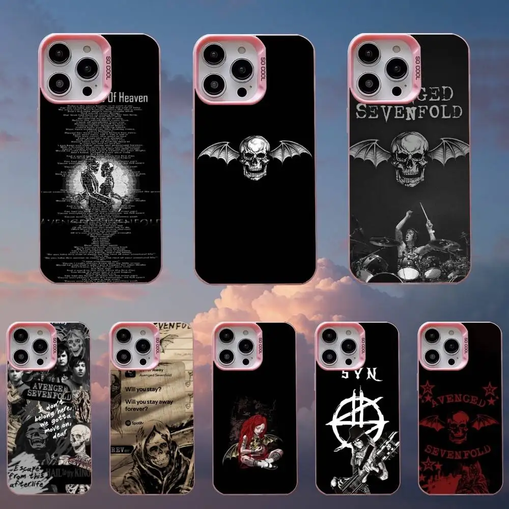 

A- Avenged Sevenfold Phone Case For iPhone 16,15,14,13,12,11,Mini,Pro,SE,MAX Pink Matte Silicone Cover