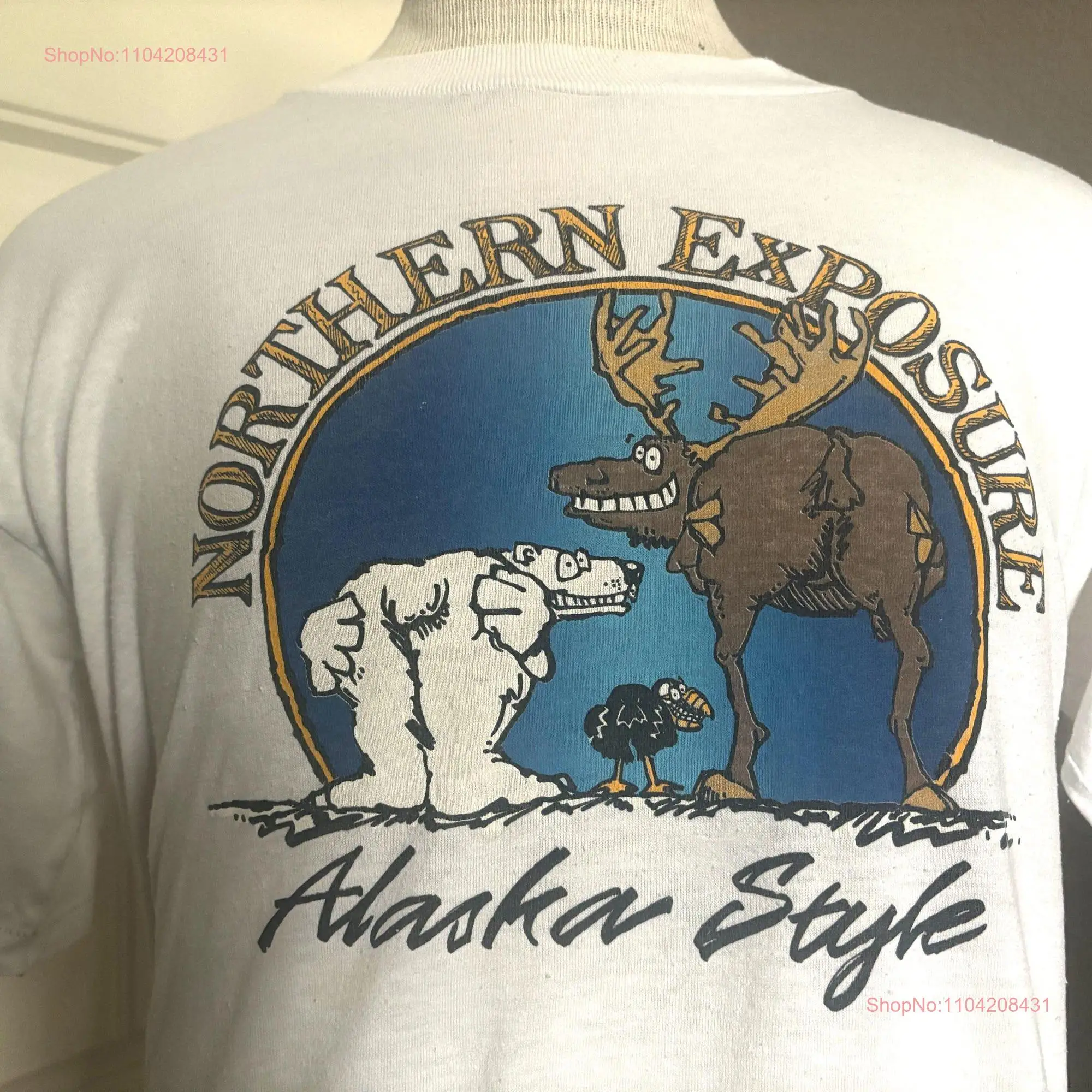 Vintage 90's Northern Exposure Alaska Style Cheeky Animals T shirt XL long or short sleeves