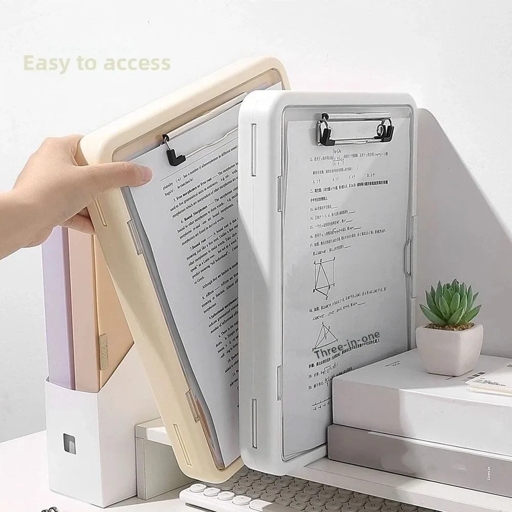 Double Layer A4 Clipboard with Storage Large Capacity Multi Functional Folder Heavy Duty Simple Clamp Document Folder Home Use