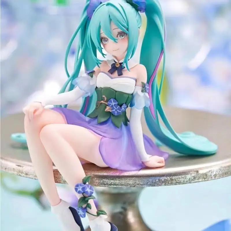 Nueva Figura de Anime de Hatsune Miku Morning Glory Fairy de 15 cm, Modelo de PVC, Adorno, Coleccionable, Regalo