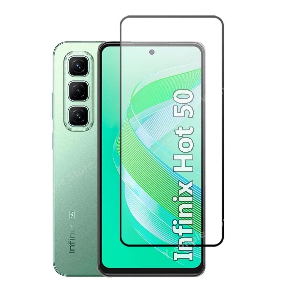 4+4 Phone Glass For infinix Hot 50 Screen Protector Full Coverage Soft Camera Lens film For infinix Hot50 Tempered Glass