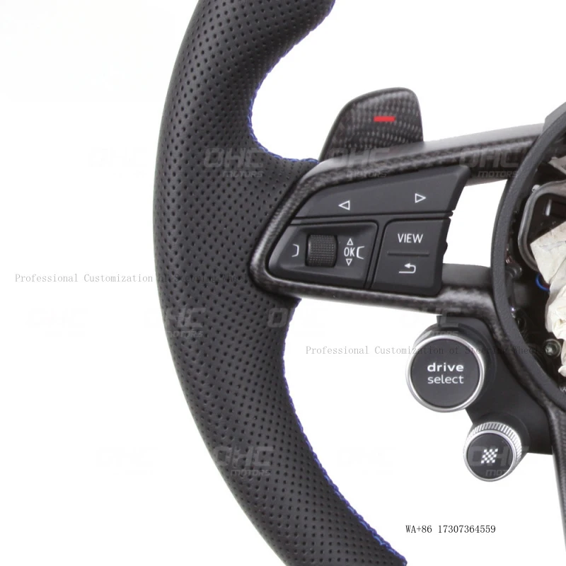Cross-border exclusive supply of 3-button carbon fiber R8 steering wheel assembly suitable for Audi Q5L A6 Q3 A8L RS3 modificati