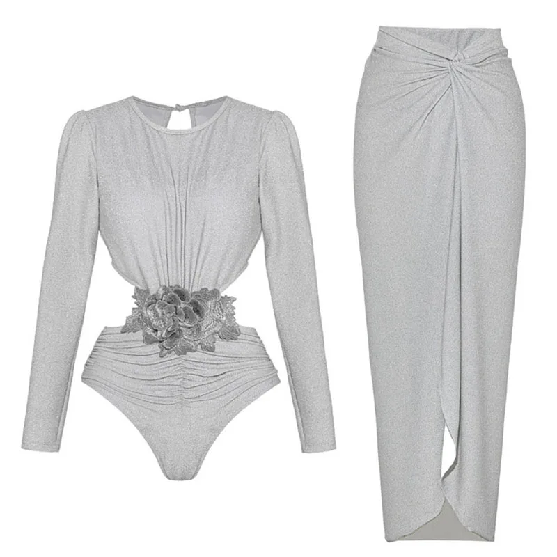 ผู้หญิง One-piece ชุดว่ายน้ําลึก V คอ-แขวน Minimalist High-End Feel Beach วันหยุดสไตล์ Maxi ชุด
