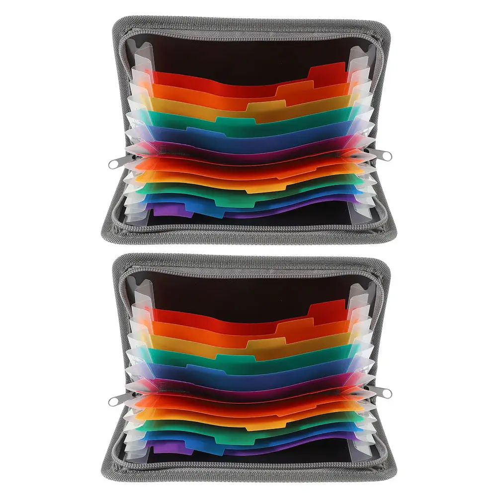 

2Pcs Compact A6 Accordion Folder Zipper Expanding Document Organizer Small Portable File Folder for Tax Business
