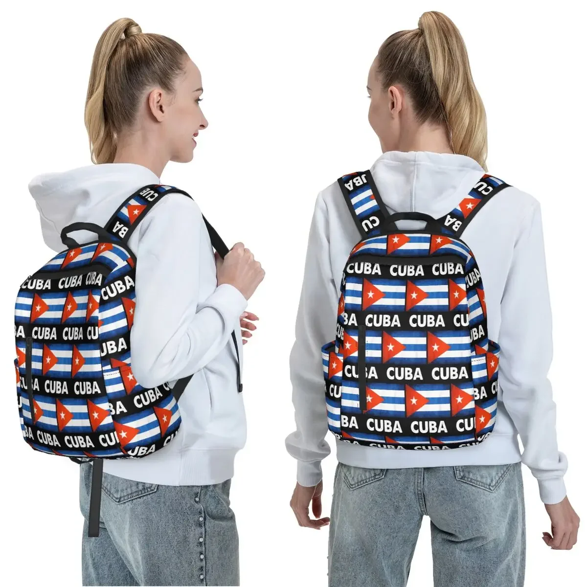 Cuban Cuba Country Flag Backpack Large Capacity Children BookBag School Bag Shoulder Bags for Men Women
