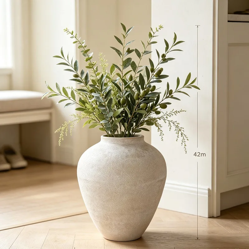 Factory Direct Compatible with idyllic large flower pot texture color metal large vase living room decoration ornament