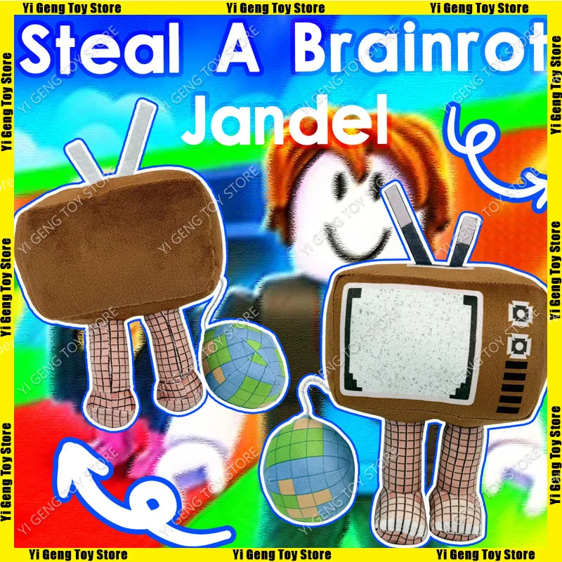 

Мягкая игрушка-плюш «Телевизор-голова» из игры «Steal A Brainrot», новая, сюжетная, уровень «Мифический», кукла Джандель, мягкая, аниме, мультяшная фигурка, подарок на день рождения для детей