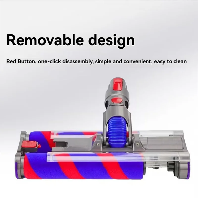 WHYY-Vacuum Motor Head Double Roller Brush For Dyson V7 V8 V10 V11 V15 Electric Floor Brush With LED Light For Hard Floors