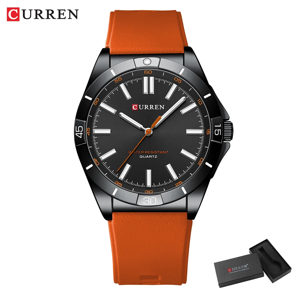 Curren neue mode armbanduhren sport wasserdichte uhren quarzt uhr übliche silikon armbanduhr für männer 2022 reloj hombre 7