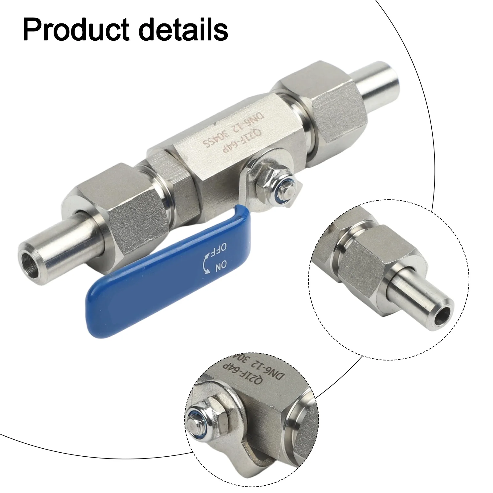304 Stainless Steel Valve DN6- 12mm Stainless Ball Valve 0-120 C Easy Installation Suitable For Automation Systems