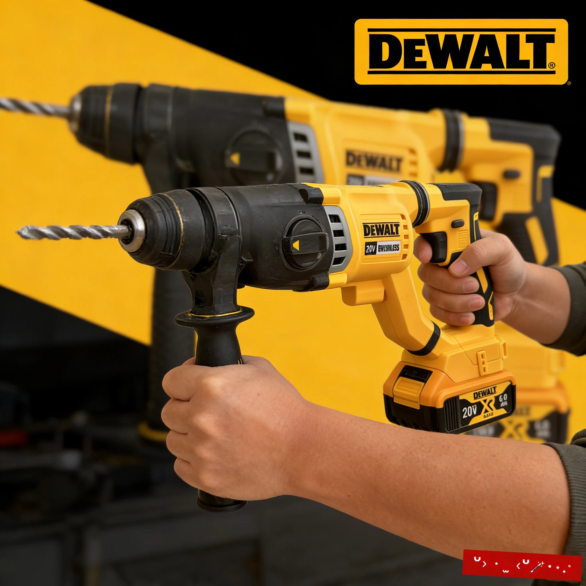 

DCH263 28MM 1-1/8-inch Brushless Cordless Hand-held Rotary Hammer 20V 3-in-1 Lithium Electric Hammer Impact Drill