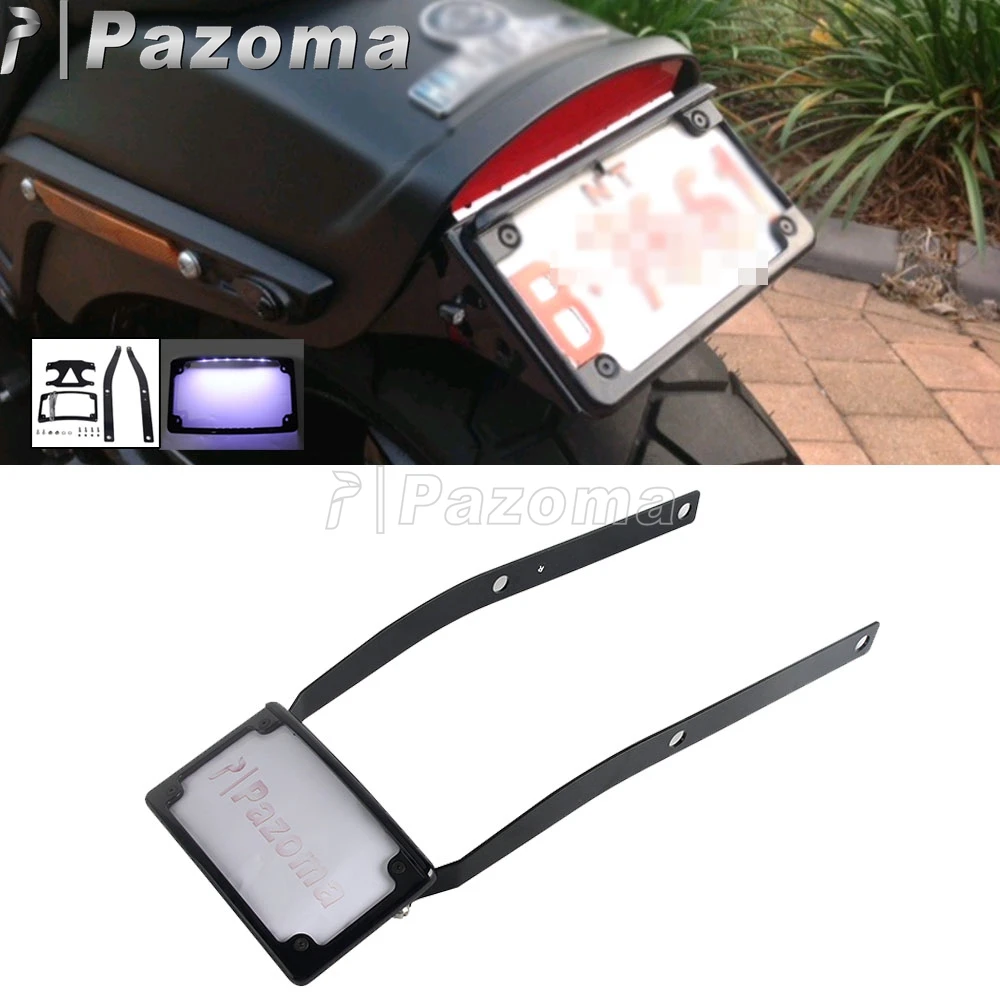 

Motorcycle License Plate Bracket Rear Number Plate Frame Holder LED Tail Tidy For Harley M8 Softail Fat Bob FXFB FXFBS 2018-2024