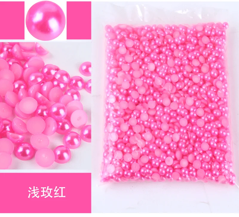 Metade Rodada Acrílico Pérola Flatback Beads, Todas as Cores, DIY Fazer Jóias, Headwear, Nail Art, Decoração Telefone, 2-12mm