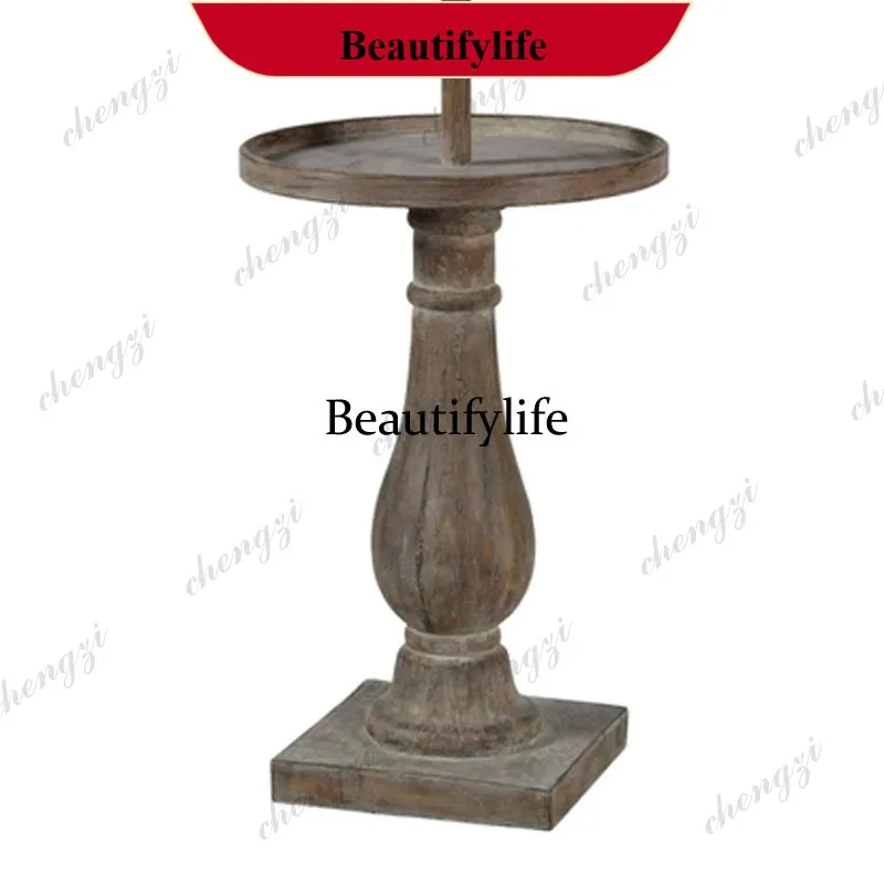 M138 Retro solid wood floor lamp American country style bedroom lamp vertical lamp living room dining room floor