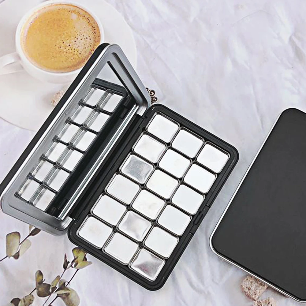 

Магнитная палитра для акварели на 18 ячеек, мини-коробка для хранения пигментов ручной работы, увлажняющая, пустая, для художественных работ и дизайна ногтей