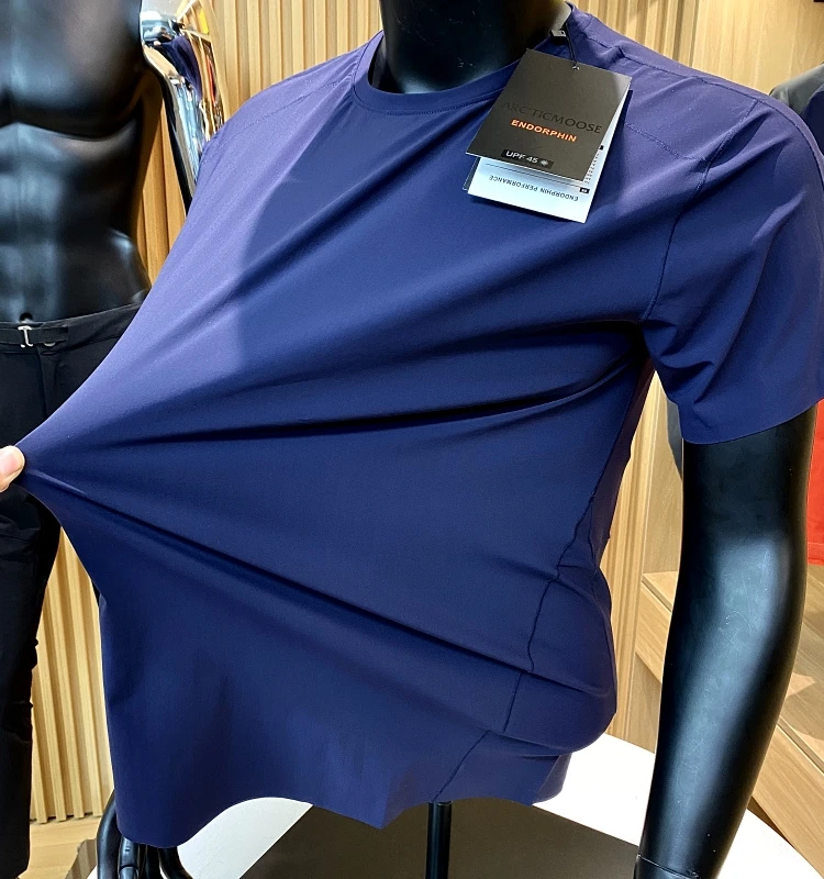 قميص رياضي خارجي قصير الأكمام للرجال عالي الجودة سريع الجفاف وقابل للتنفس للصيف برقبة مستديرة وتصميم رقيق بقصة قياسية #2