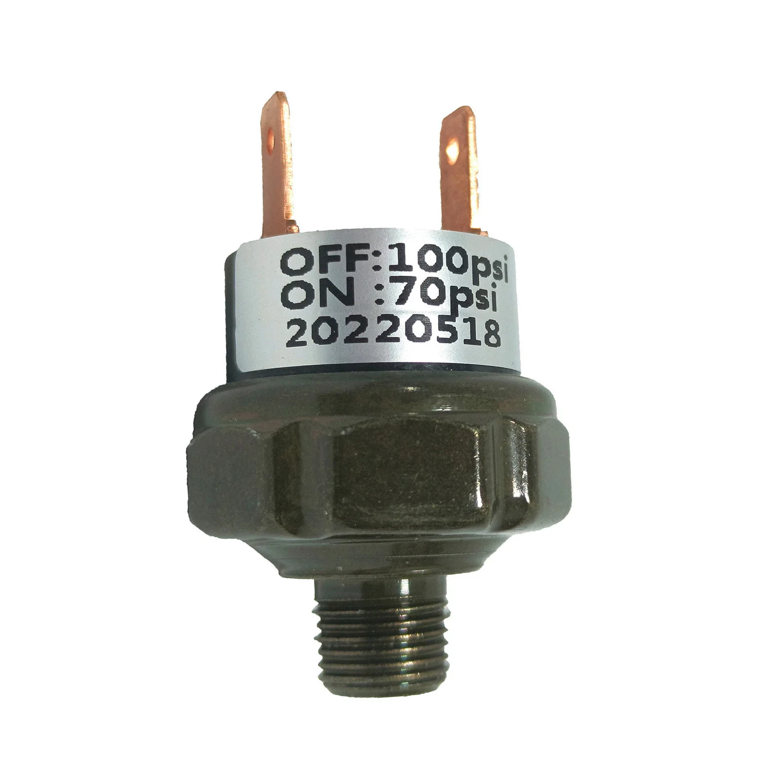 Air Pressure Switch Tank Mount Type 1/4'' NPT 145-175PSI/ 1/8'' NPT 70-100PSI 12/24V for Train/Air Horn Air Compressor