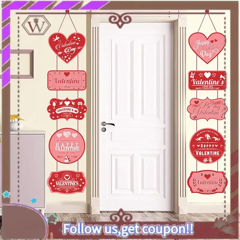 ABBG-1Set لافتة معلقة للباب لعيد الحب وديكور المنزل وأزواج ستائر الباب الورقية