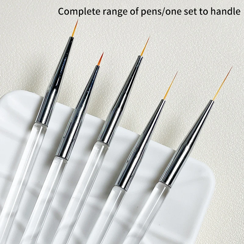 1/5pcs Acrylic French Stripe Nail Art Line Painting Pen 3D Tips Manicure Slim Line Drawing Pen UV Gel Brushes Painting Tools