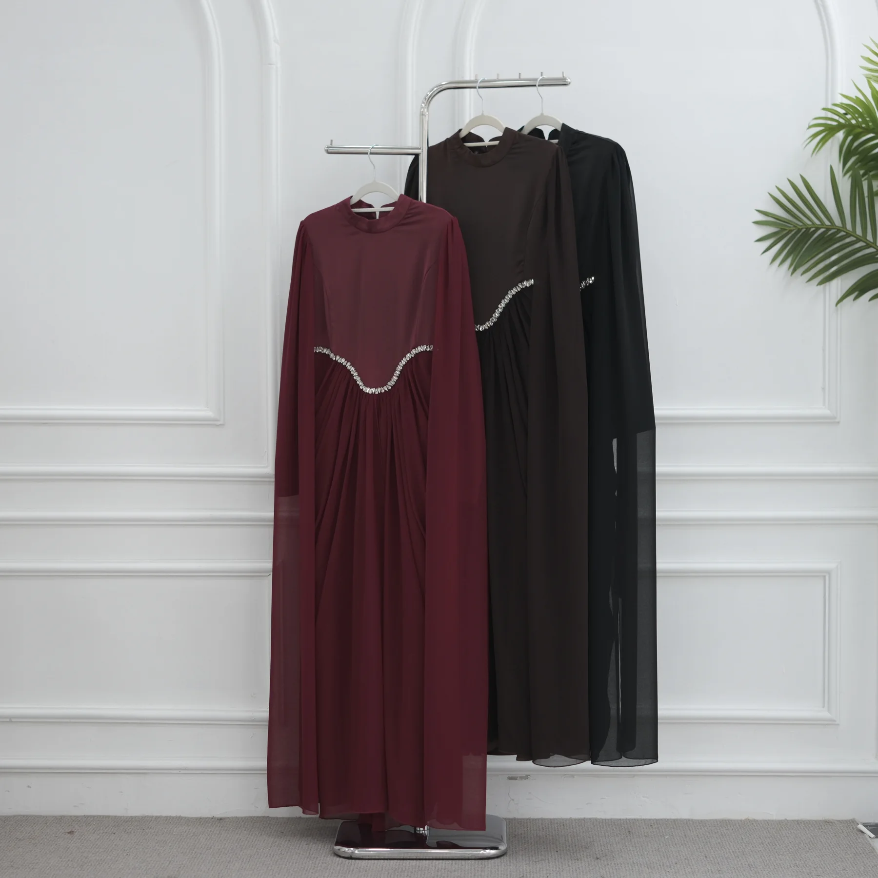 

Дубайская абайя, турецкий кафтан, модное женское платье макси с длинным рукавом, украшенное стразами, джалабия, кафтан марокканский, женское платье, исламская одежда, нарядное платье