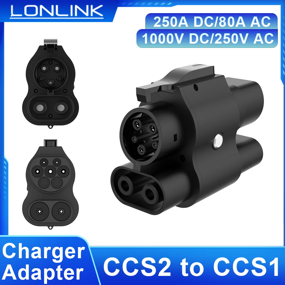 

Адаптер LONLINK CCS2 к CCS1 от зарядного устройства CCS2 к зарядному устройству электромобиля CCS1. Адаптер для быстрой зарядки постоянного и переменного тока.