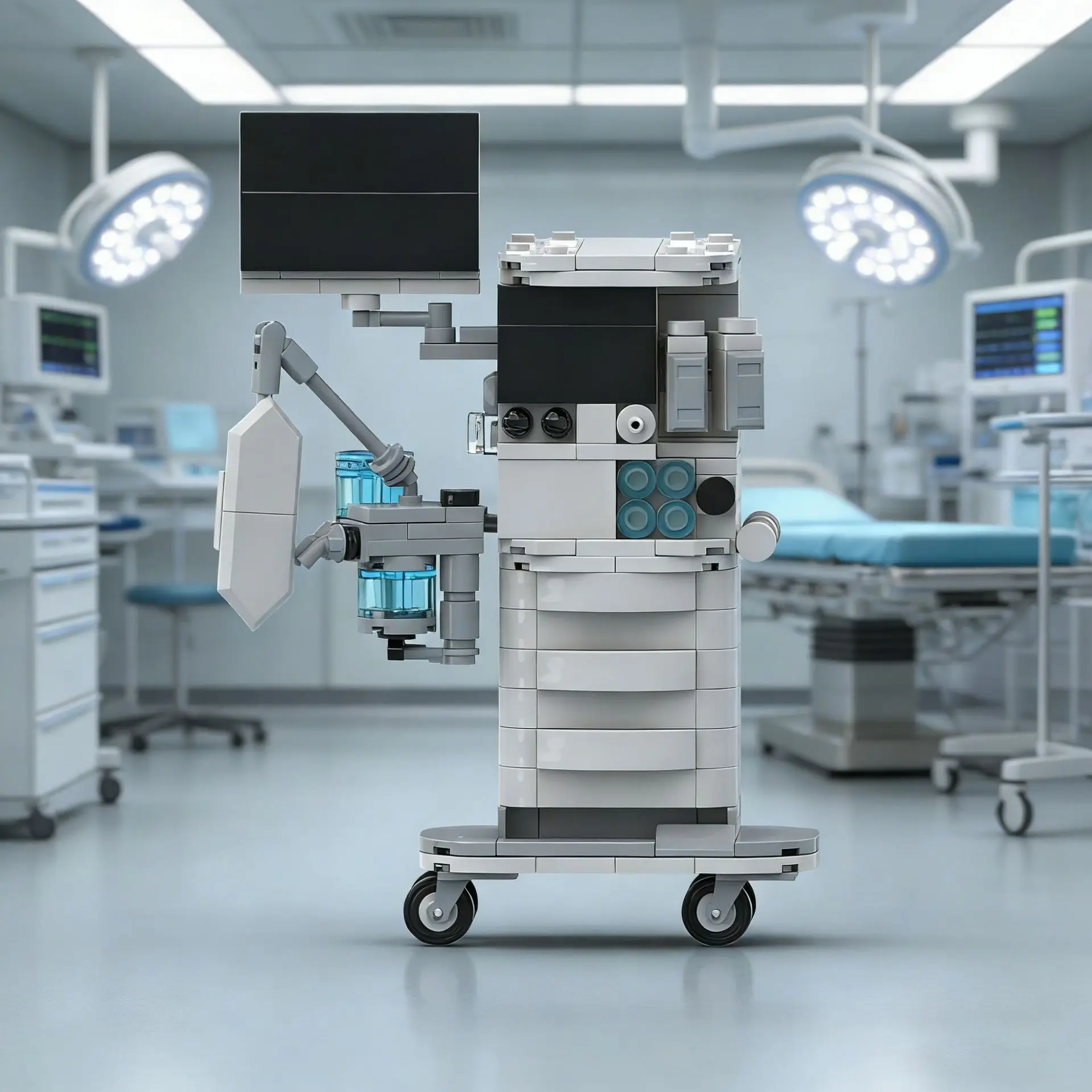 

MOC Simulation Anesthesia Machine Building Block Model Assembly Medical Equipment Ornament Children's Educational Toys
