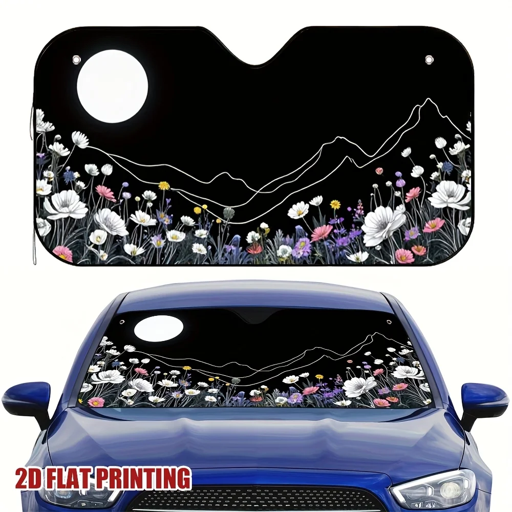 

One Piece Of Friesian Cow Car Sun Visor, Suitable For Long Journeys And Repeated City Trips, Crafted To Reduce Heat From Sunligh