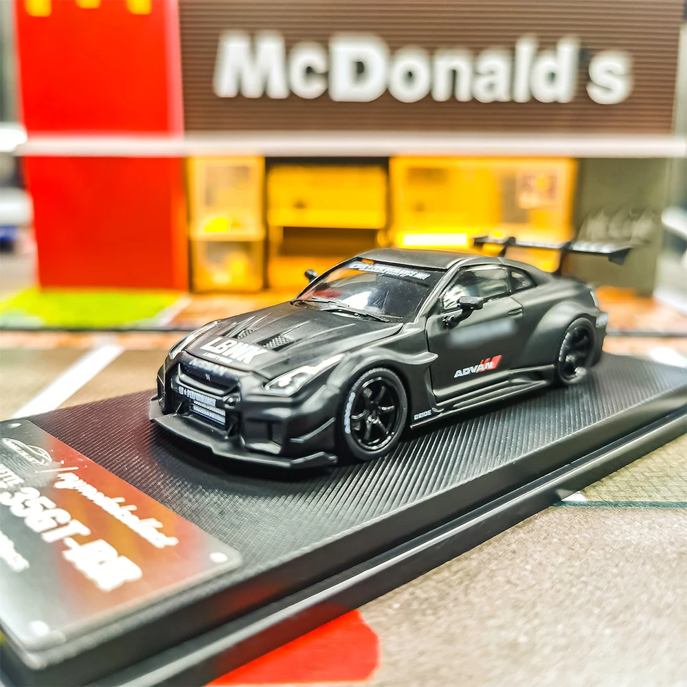 

MC 1/64 GTR R35 LB Limit Игрушечный автомобиль из сплава, литая под давлением металлическая модель, подарки