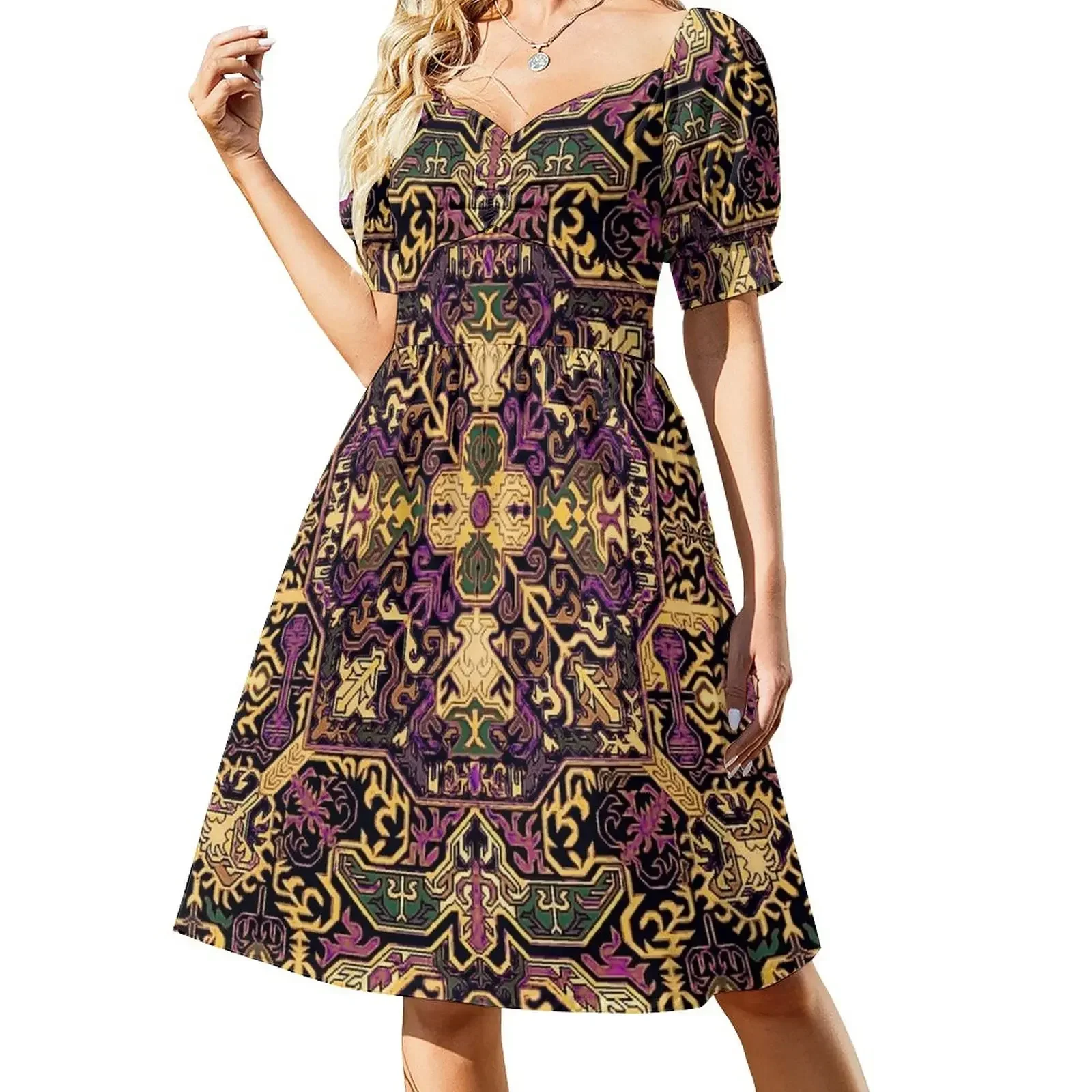

Armenian traditional Artwork     Short-Sleeved Dress Elegant gowns summer dresses women 2025 Dress