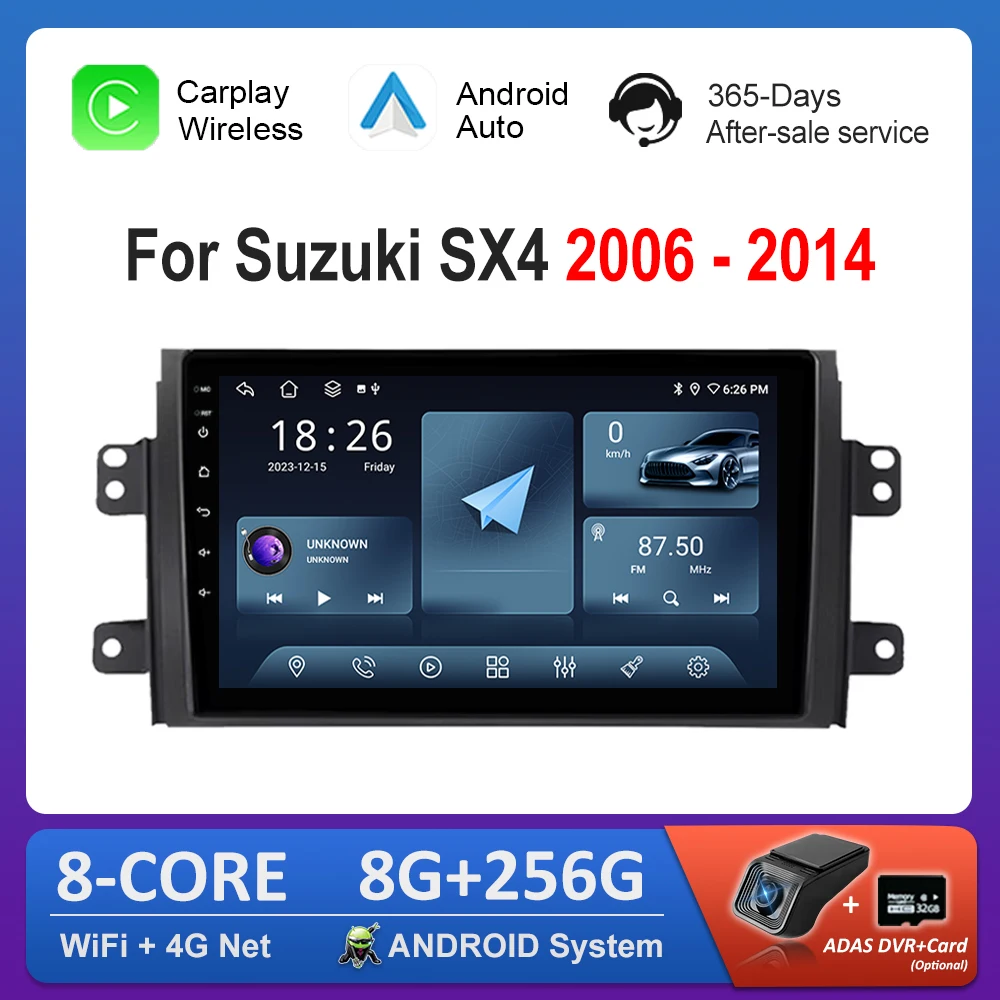 

Автомобильный радиоприемник Android, мультимедийный видеоплеер для Suzuki SX4 2006 2007-2014, GPS-навигация, HD сенсорный экран, Bluetooth 4G WiFi